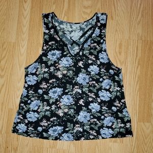 American Eagle XL black, blue, pink floral tank top